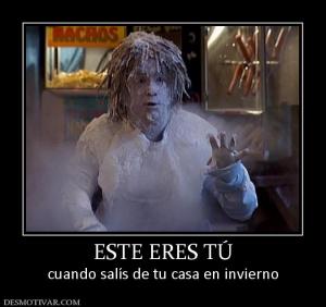 ESTE ERES TÚ cuando salís de tu casa en invierno
