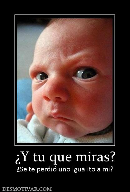¿Y tu que miras? ¿Se te perdió uno igualito a mi?