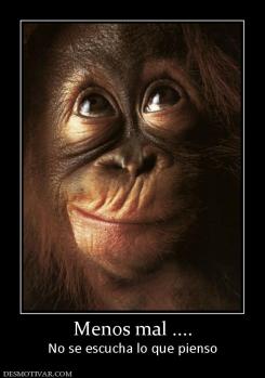 Menos mal .... No se escucha lo que pienso
