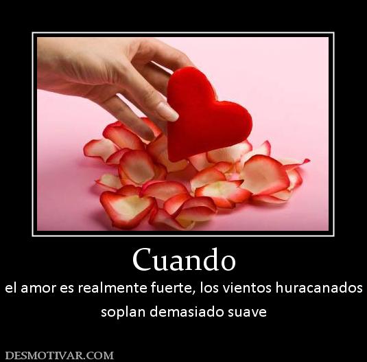 Cuando el amor es realmente fuerte, los vientos huracanados soplan demasiado suave