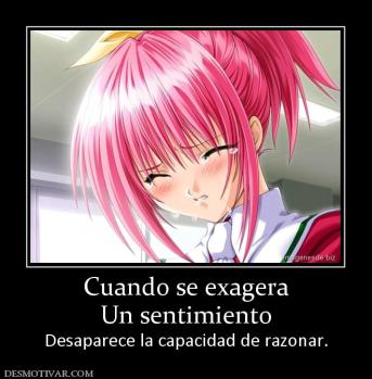 Cuando se exagera Un sentimiento Desaparece la capacidad de razonar.