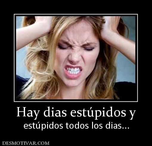 Hay dias estúpidos y estúpidos todos los dias...