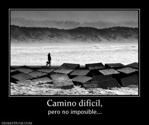 Camino difícil, pero no imposible...