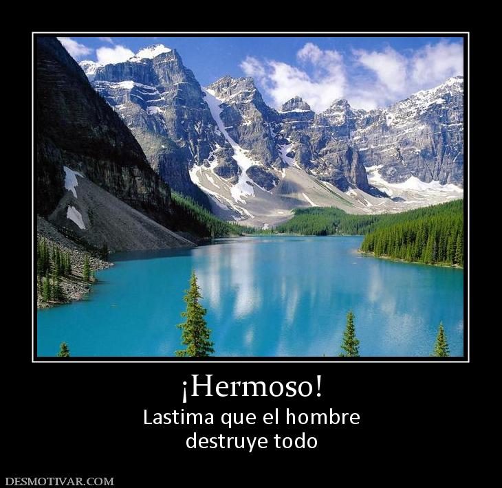 ¡Hermoso! Lastima que el hombre destruye todo