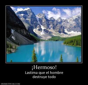 ¡Hermoso! Lastima que el hombre destruye todo