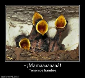 - ¡Mamaaaaaaaá! Tenemos hambre