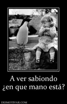 A ver sabiondo ¿en que mano está?