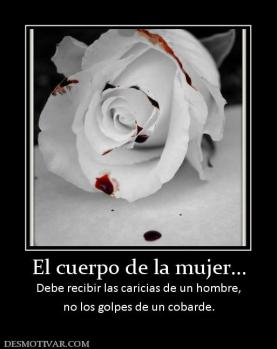 El cuerpo de la mujer... Debe recibir las caricias de un hombre, no los golpes de un cobarde.
