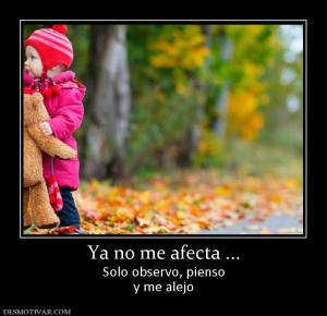 Ya no me afecta ... Solo observo, pienso y me alejo