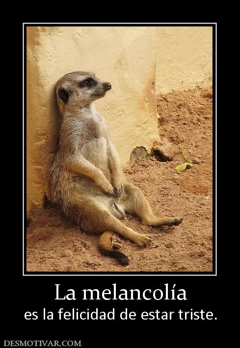 La melancolía es la felicidad de estar triste.
