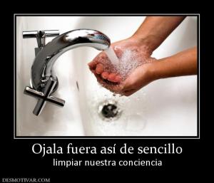 Ojala fuera así de sencillo limpiar nuestra conciencia