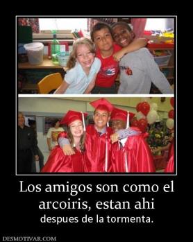 Los amigos son como el arcoiris, estan ahi  despues de la tormenta.