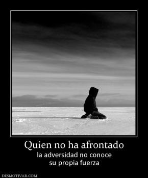 Quien no ha afrontado la adversidad no conoce su propia fuerza