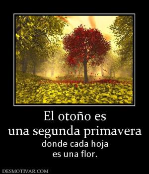 El otoño es una segunda primavera donde cada hoja es una flor.