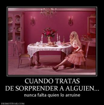 CUANDO TRATAS DE SORPRENDER A ALGUIEN... nunca falta quien lo arruine