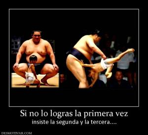 Si no lo logras la primera vez insiste la segunda y la tercera....