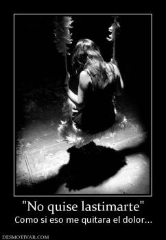 Como si eso me quitara el dolor...