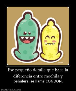 Ese pequeño detalle que hace la diferencia entre mochila y pañalera, se llama CONDON.