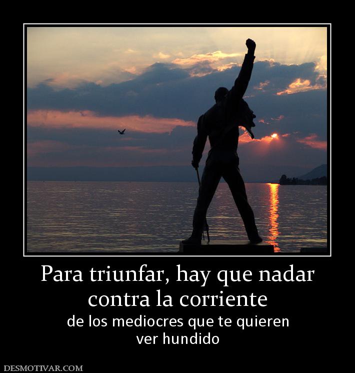 Para triunfar, hay que nadar contra la corriente de los mediocres que te quieren ver hundido