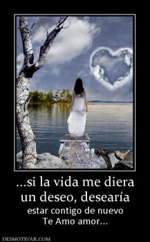 ...si la vida me diera un deseo, desearía estar contigo de nuevo Te Amo amor...