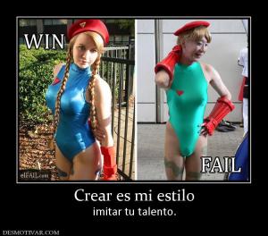 Crear es mi estilo imitar tu talento.