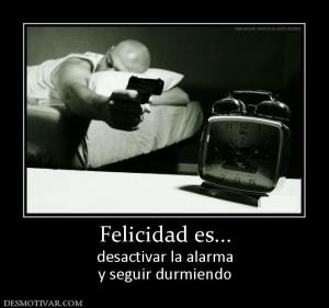 Felicidad es... desactivar la alarma y seguir durmiendo