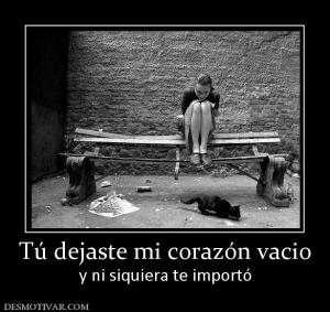 Tú dejaste mi corazón vacio y ni siquiera te importó