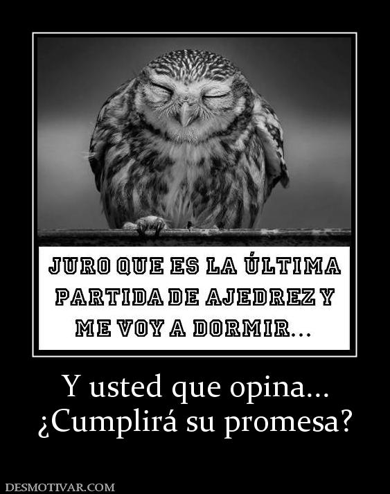 Y usted que opina... ¿Cumplirá su promesa?