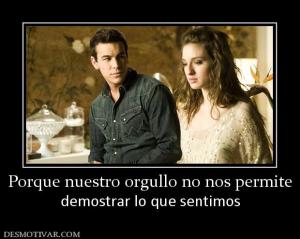 Porque nuestro orgullo no nos permite demostrar lo que sentimos