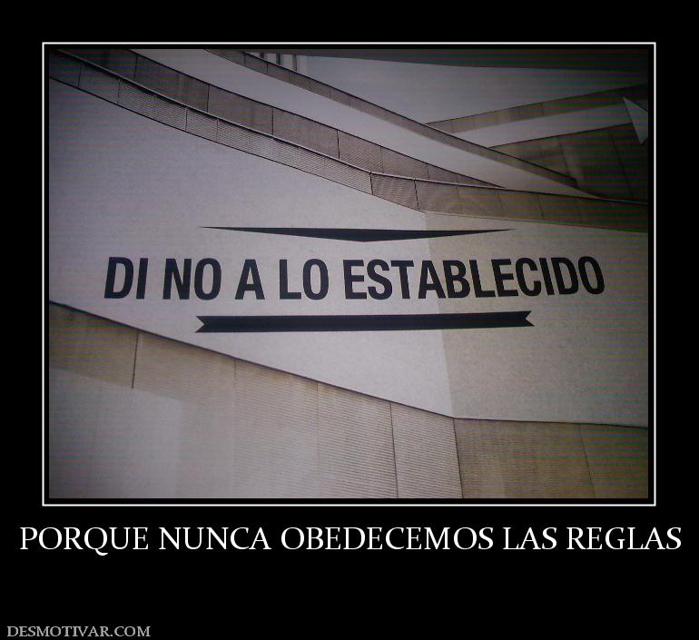 PORQUE NUNCA OBEDECEMOS LAS REGLAS