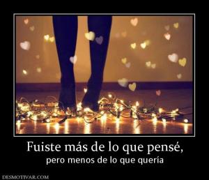 Fuiste más de lo que pensé, pero menos de lo que quería